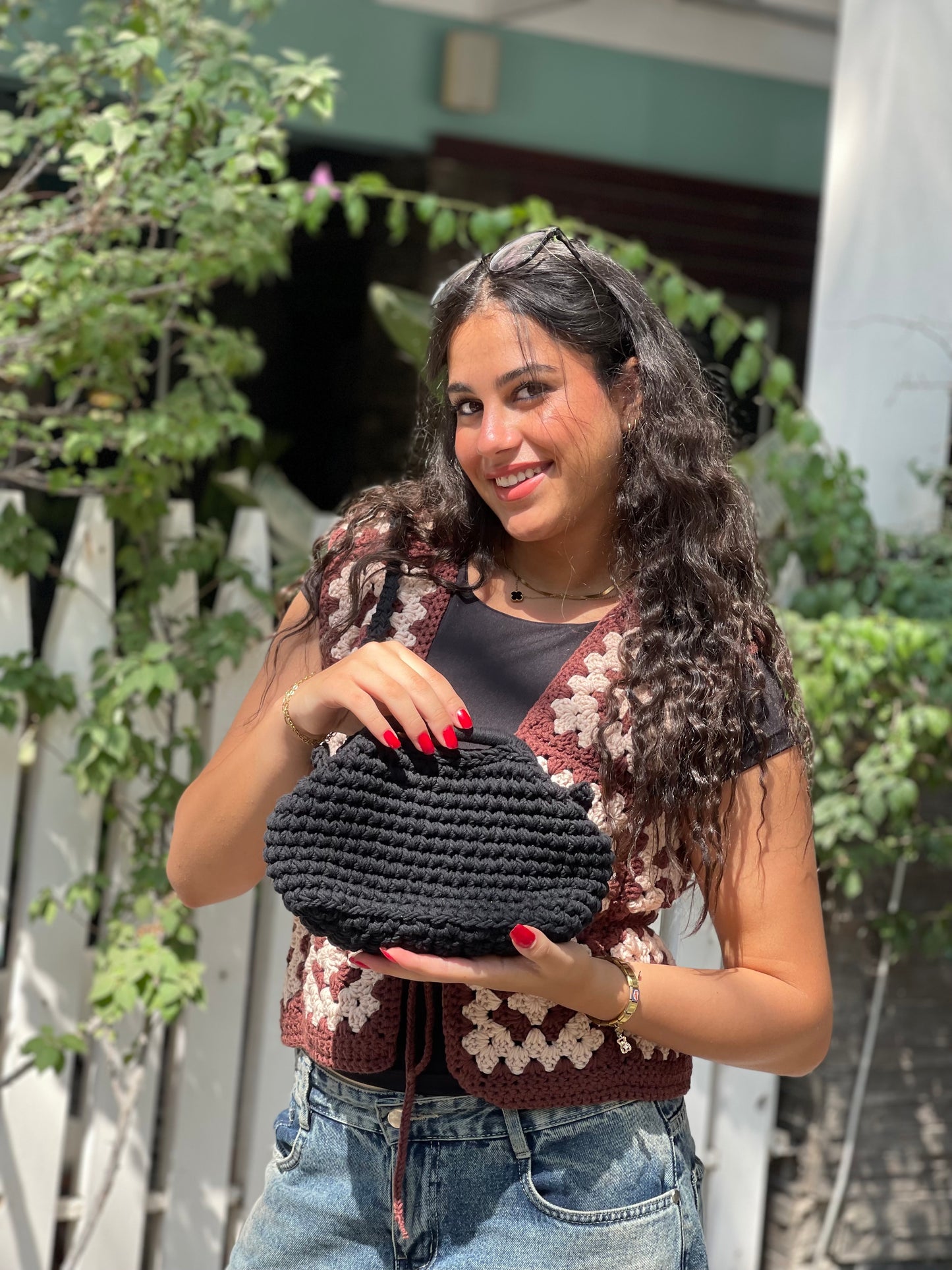 Mini lily clutch crossbody black