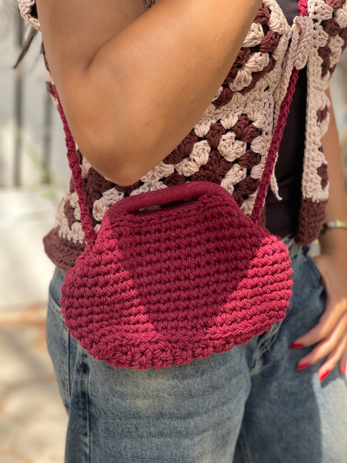 Mini Lilly clutch crossbody burgundy