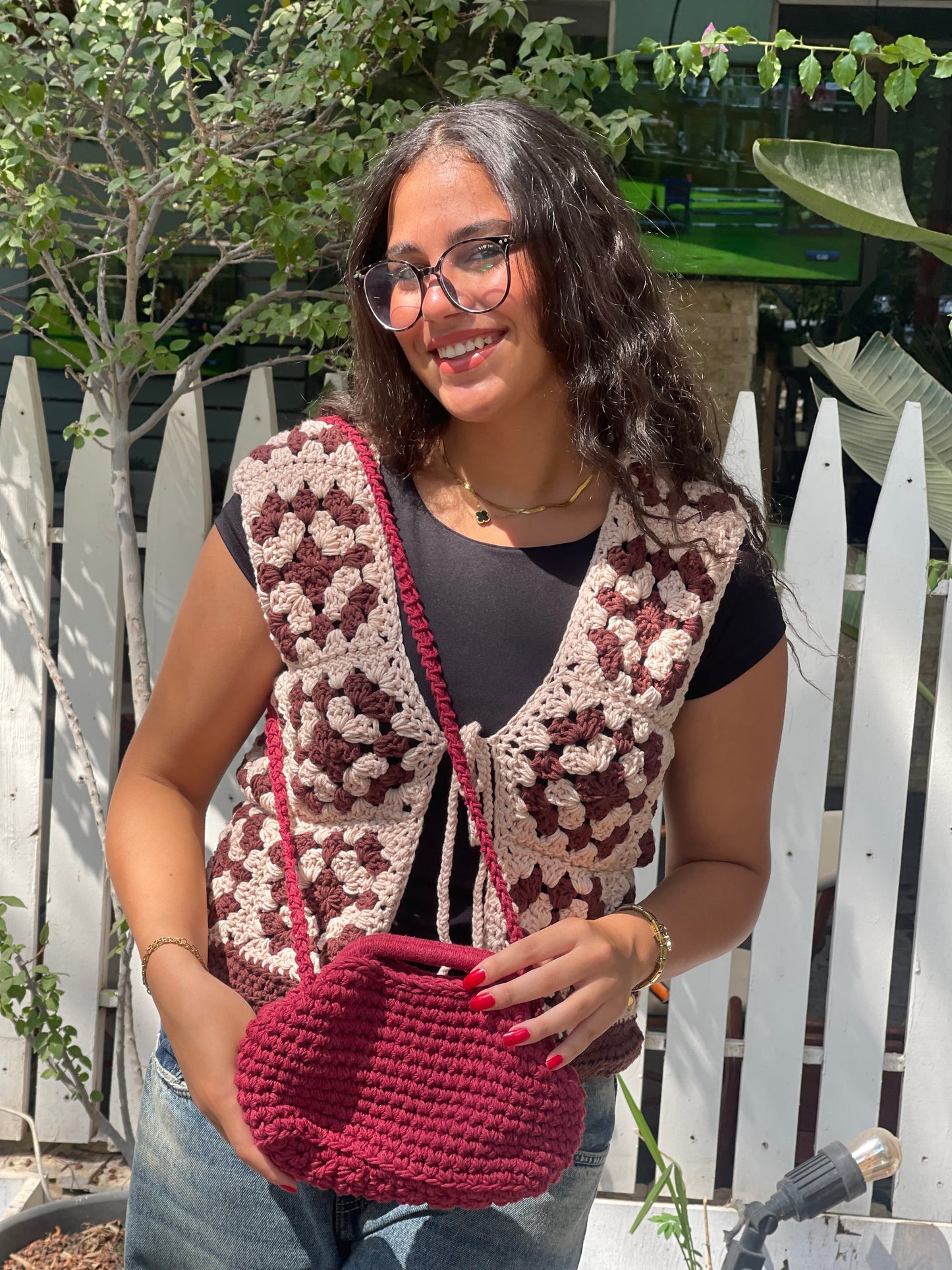 Mini Lilly clutch crossbody burgundy