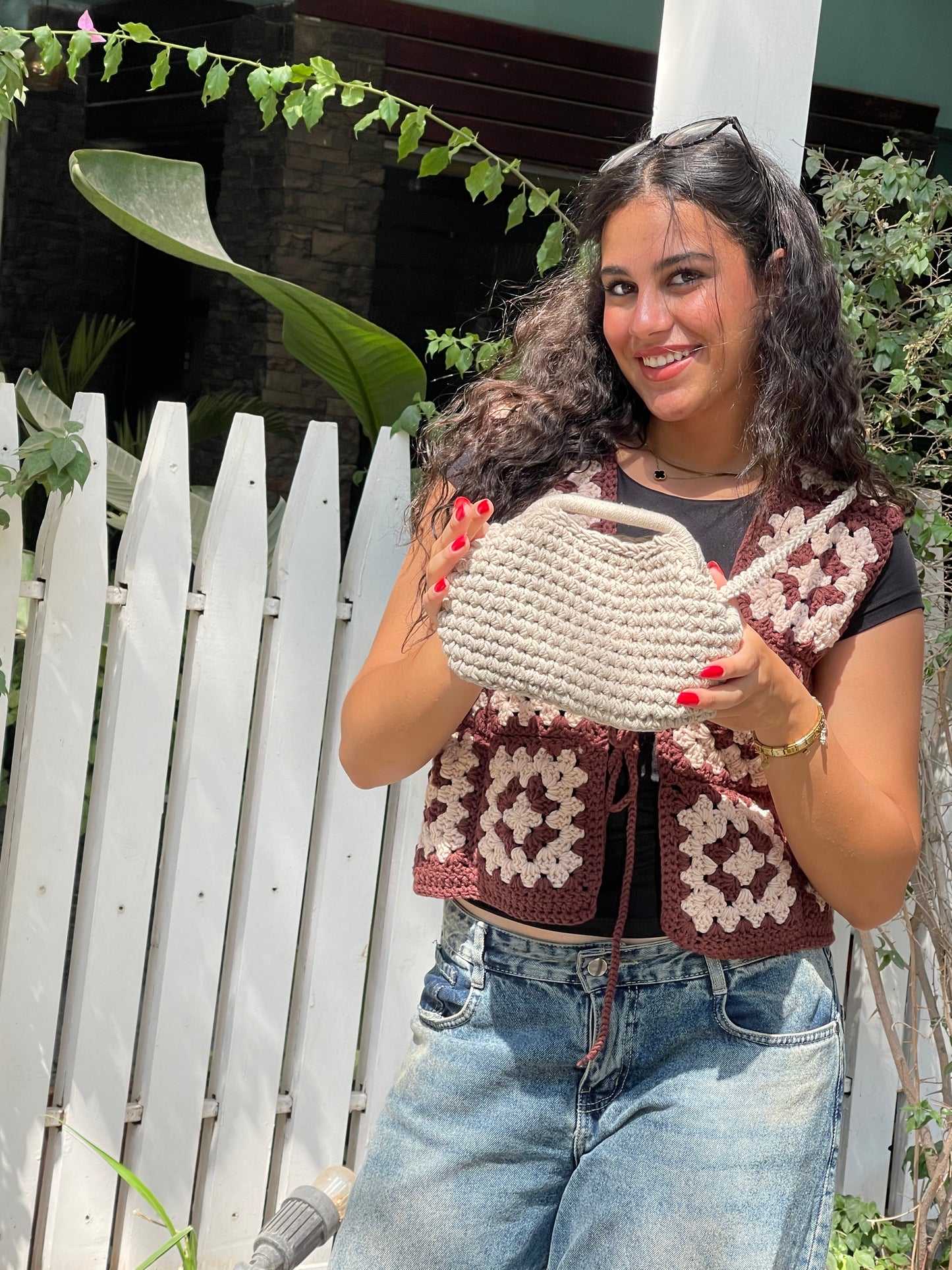 Mini lily clutch beige crossbody