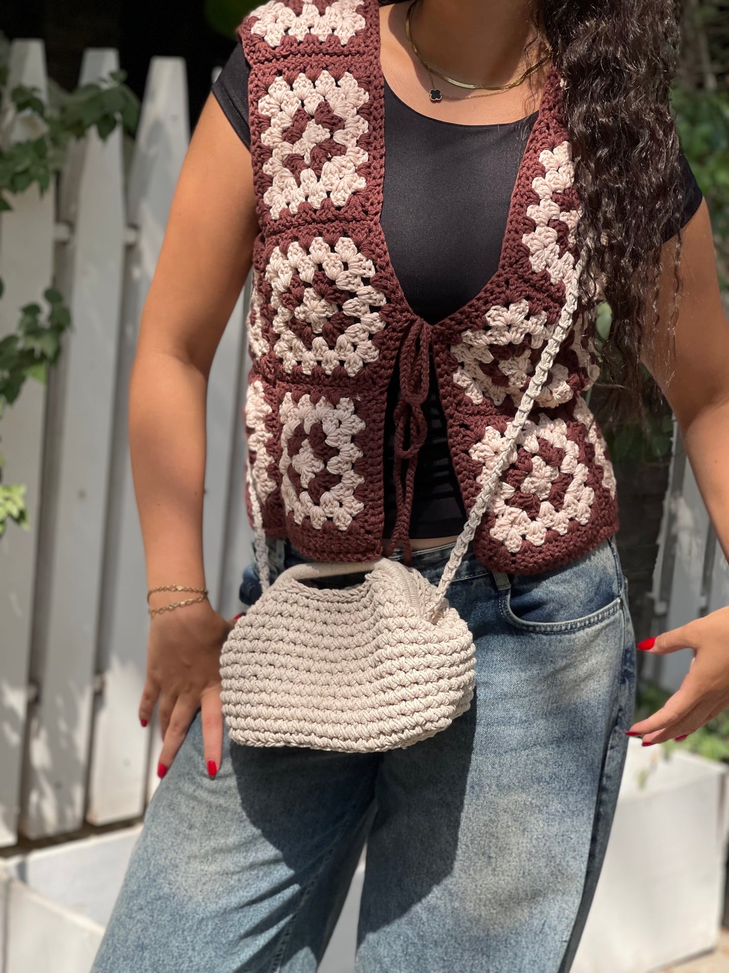 Mini lily clutch beige crossbody