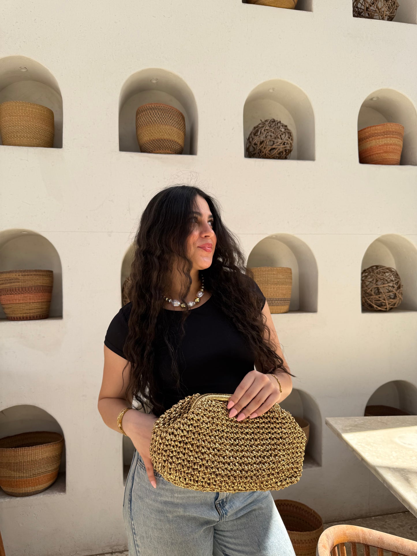 Gold lile clutch
