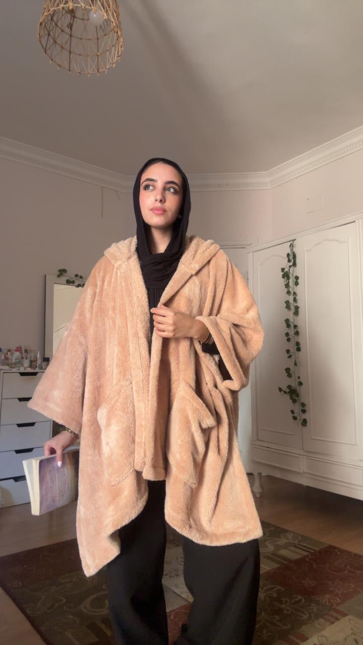 Fur blanket poncho
