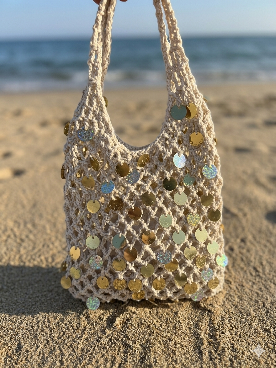 Sequins crochet bag