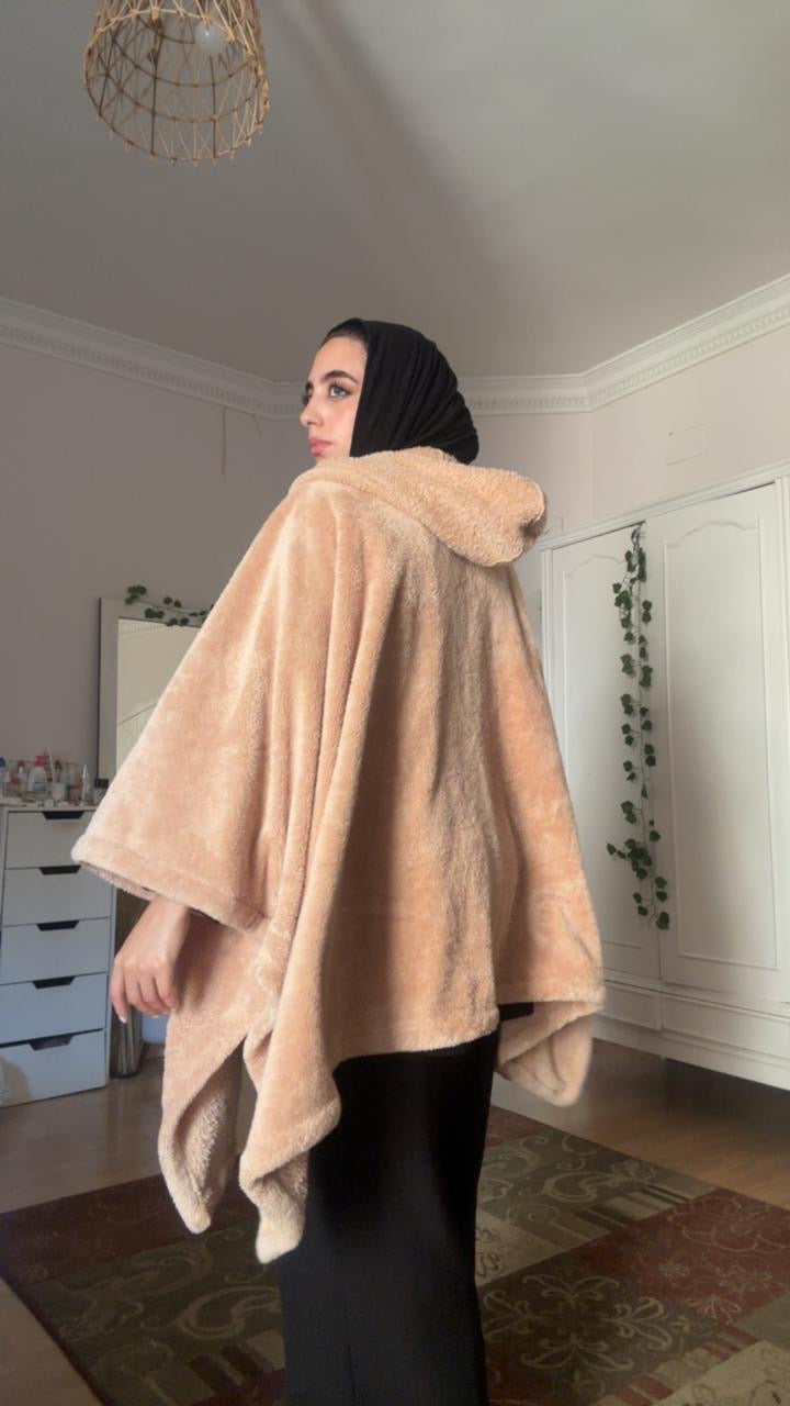 Fur blanket poncho