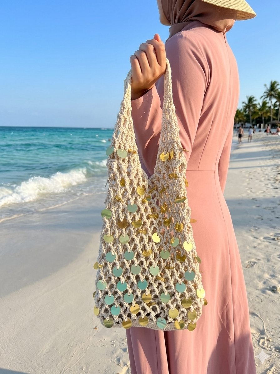 Sequins crochet bag