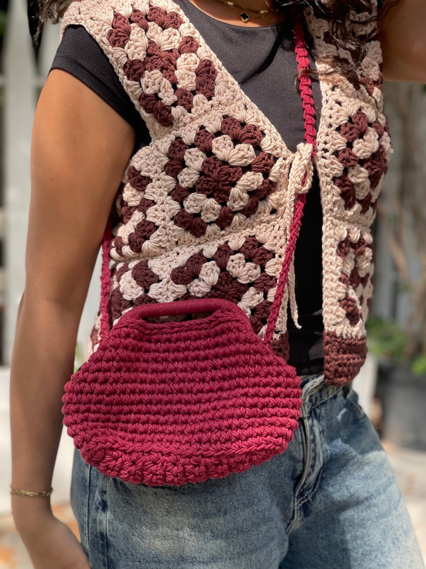 Mini Lilly clutch crossbody burgundy