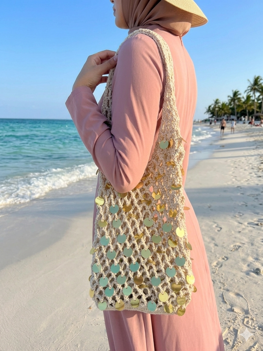 Sequins crochet bag