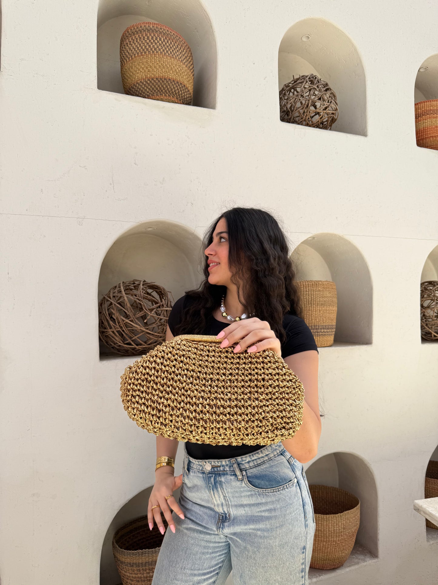 Gold lile clutch